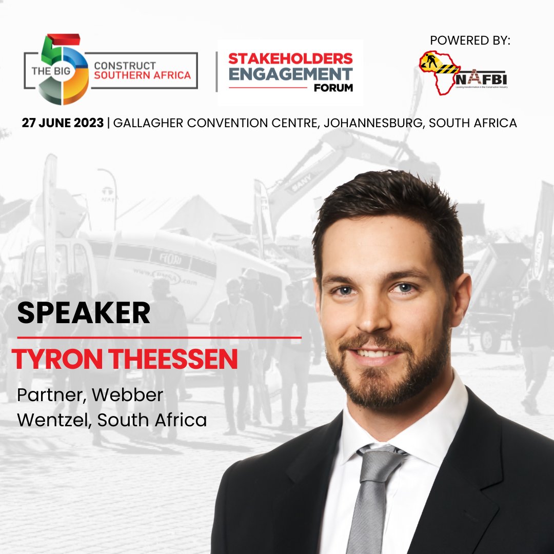 Big5SouthAfrica's tweet photo. Join Tyron Theesen at the Stakeholders Engagement Forum as he talks about Advice for the Industry: The Construction Mafia taking over the Built Industry.
Date: 27 June 2023, 11:30AM
Register today to attend: https://t.co/fJh7EnfMgI
#THEBIG5CONSTRUCTSA #stakeholdersengagementforum https://t.co/iqk4dghduI