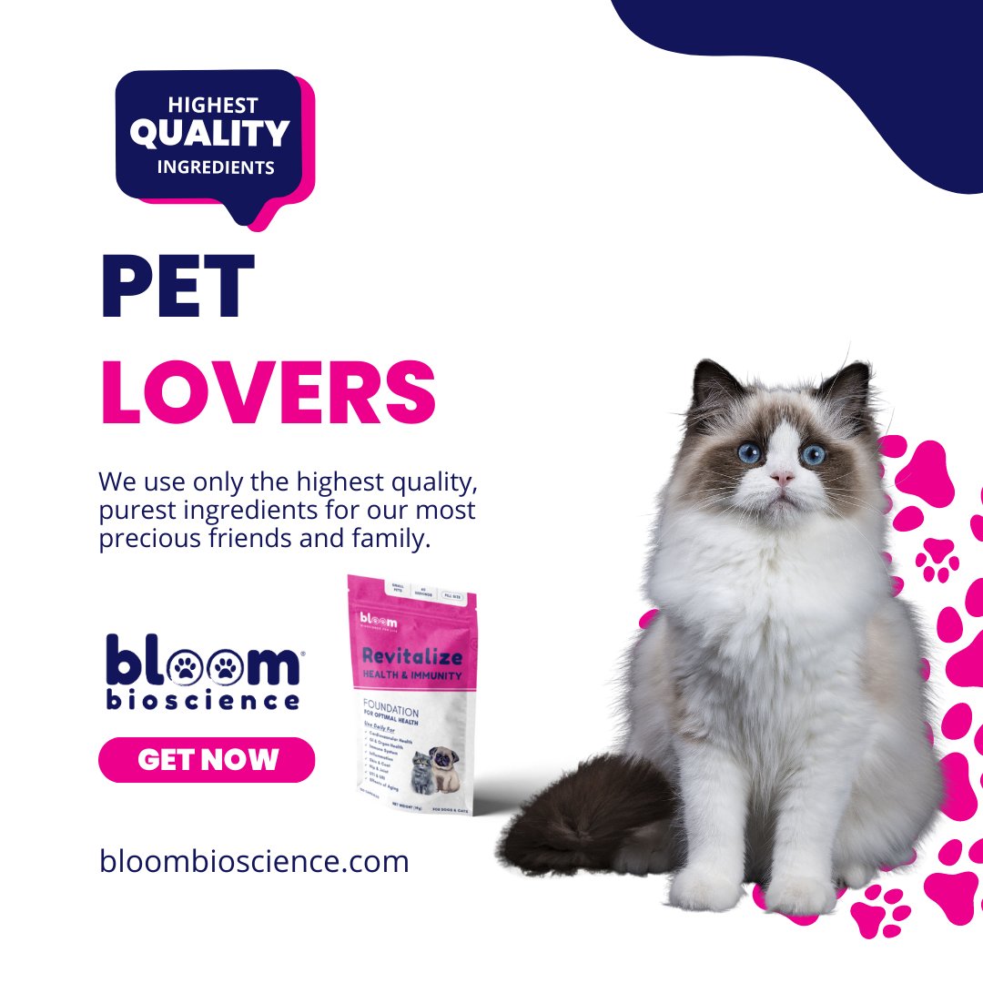 bloom4pets's tweet photo. Do you know the secret to your pet's health and longevity? πΎπͺ Keeping their vascular and immune systems robust is essential for their well-being. Discover more of how our products can support your furry friend's vitality and combat aging.
#bloombioscience
#PetHealthandLongevity https://t.co/U2f4s9bYdz