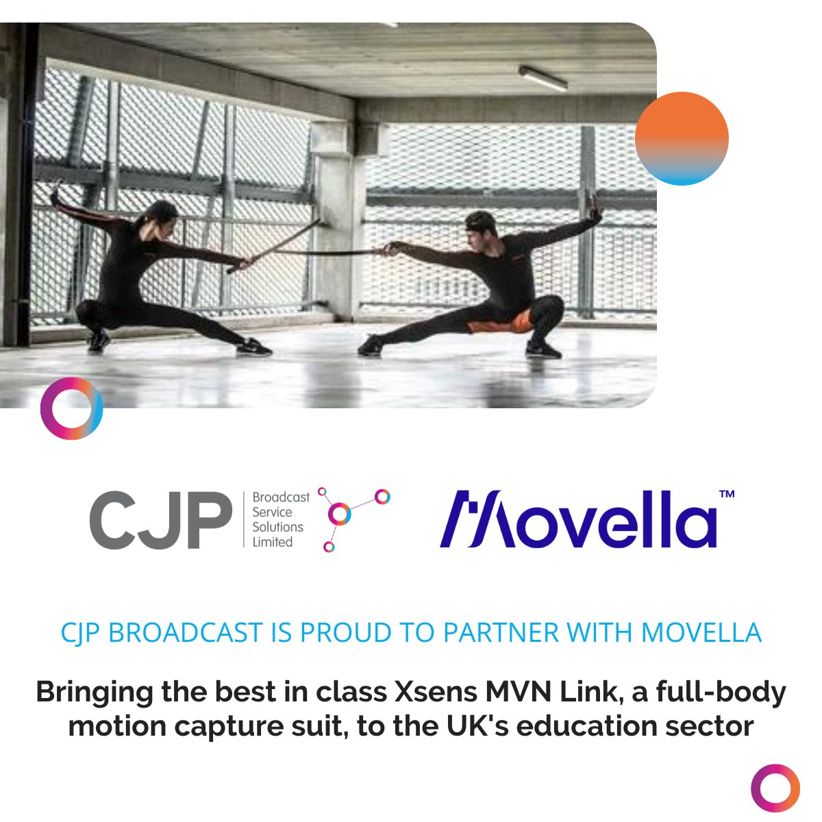 In partnership with @movellainc (Xsens), we're bringing the MVN Link to UK educational facilities. High-precision motion capture technology, now in your classrooms. Want to know more? bit.ly/3oKSChl #EdTech #Xsens #CJP
