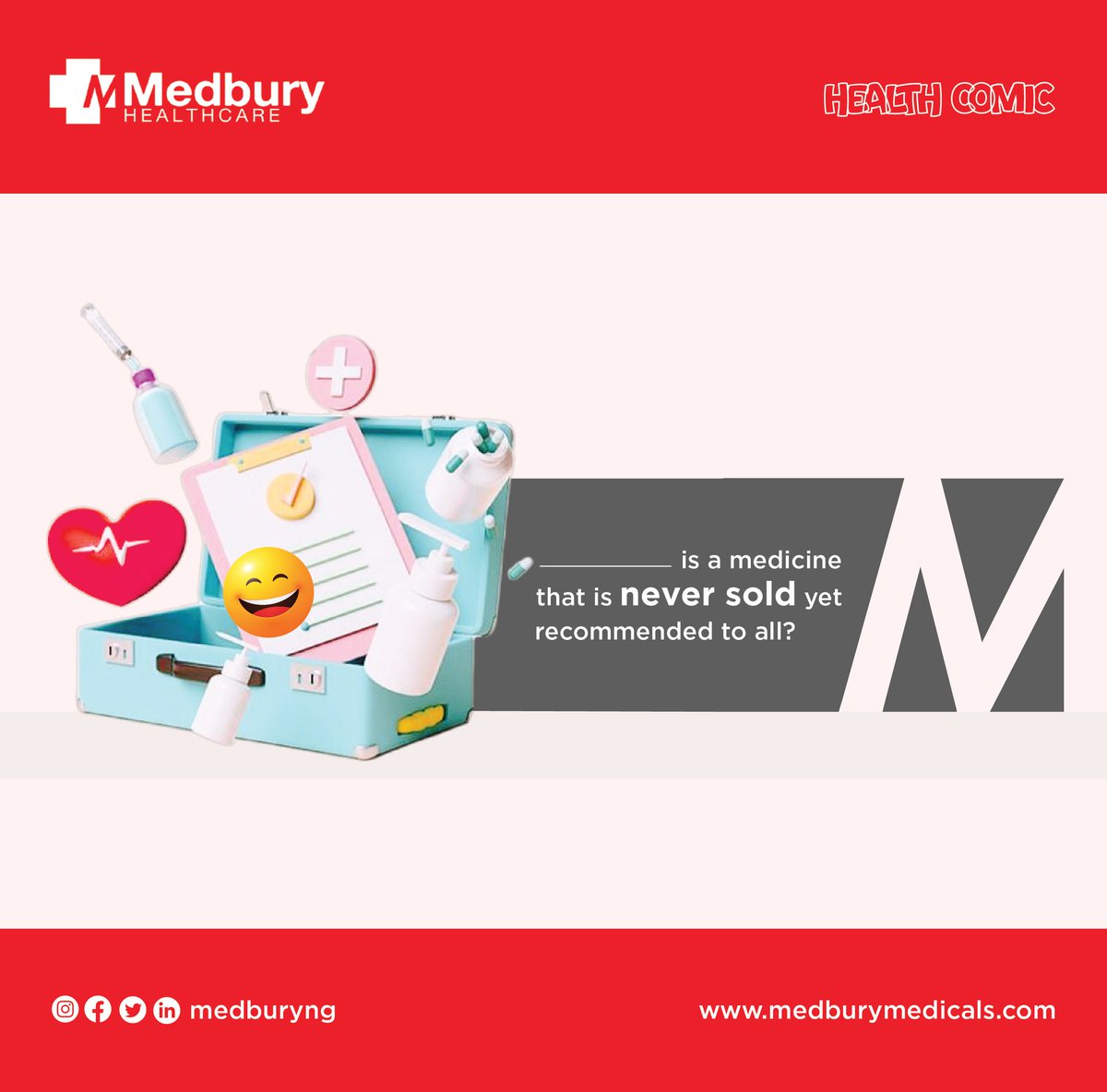 medpharmac's tweet photo. Can you take a guess as to what this one might be about? What is that medicine that is highly recommended by all but not available for sale? Share your thoughts in the comment section below.
#healthcomic #medbury #meme #Titan #Naira #arisetv #seyitinubu #bitcoin #enugu https://t.co/Nf9lz895gw