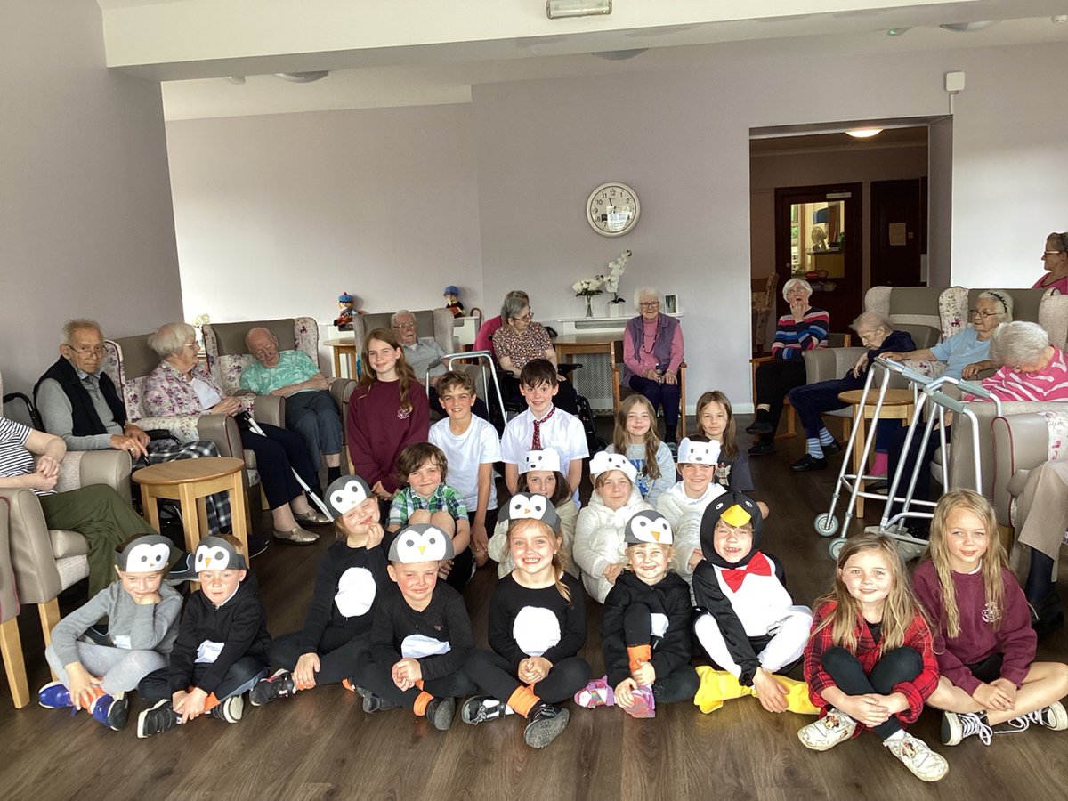 GuildtownPS's tweet photo. The children had a fantastic time entertaining the residents of RDM care home in Scone 🐧. It was great to visit again after writing and performing a song for them last year! https://t.co/I6aoCgwOSg