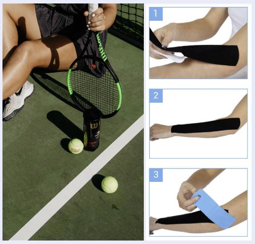 Kinesio_UK's tweet photo. There is excitement this week for all tennis fans as we enter into the second week of the Wimbledon Tennis Championship 2023. Check out our tennis elbow step by step guide on our FB page: https://t.co/747vd2d9r8 https://t.co/HuJ21cjOhj