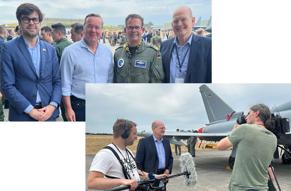 DFS CEO Arndt Schoenemann visited the #Jagel / #Schleswig #airbase together with high-rankings from the #military and #politics to get a picture of the large-scale exercise #AirDefender. There has been little impact on #civilian #airtraffic. @Bundeswehr @luftwaffe #digitalsky