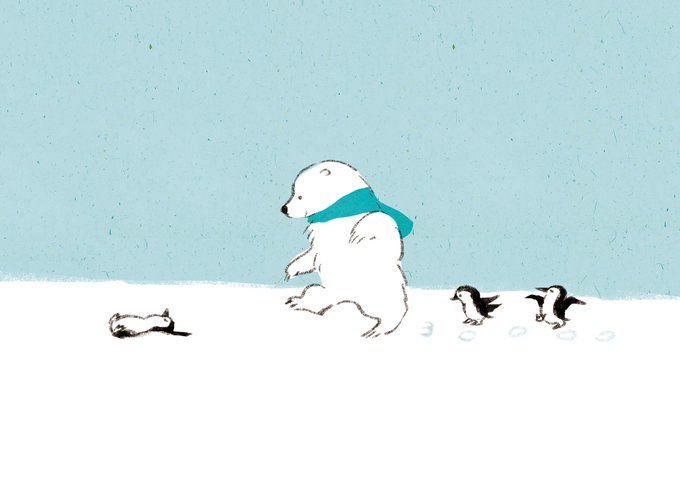 「見た人も無言でなにかペンギンをあげる」 illustration images(Latest))