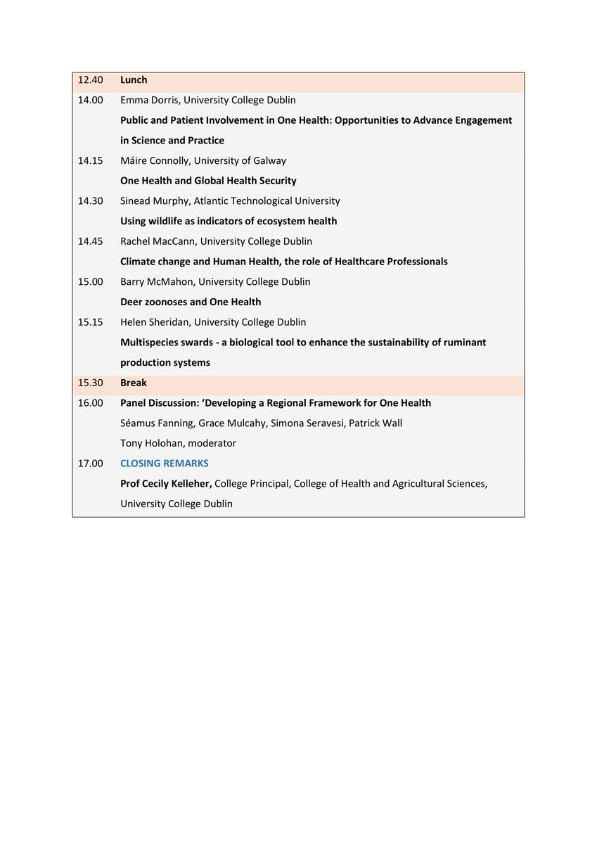 What a super lineup for the upcoming UCD One health conference. Can't wait! ucd.ie/onehealth/news…