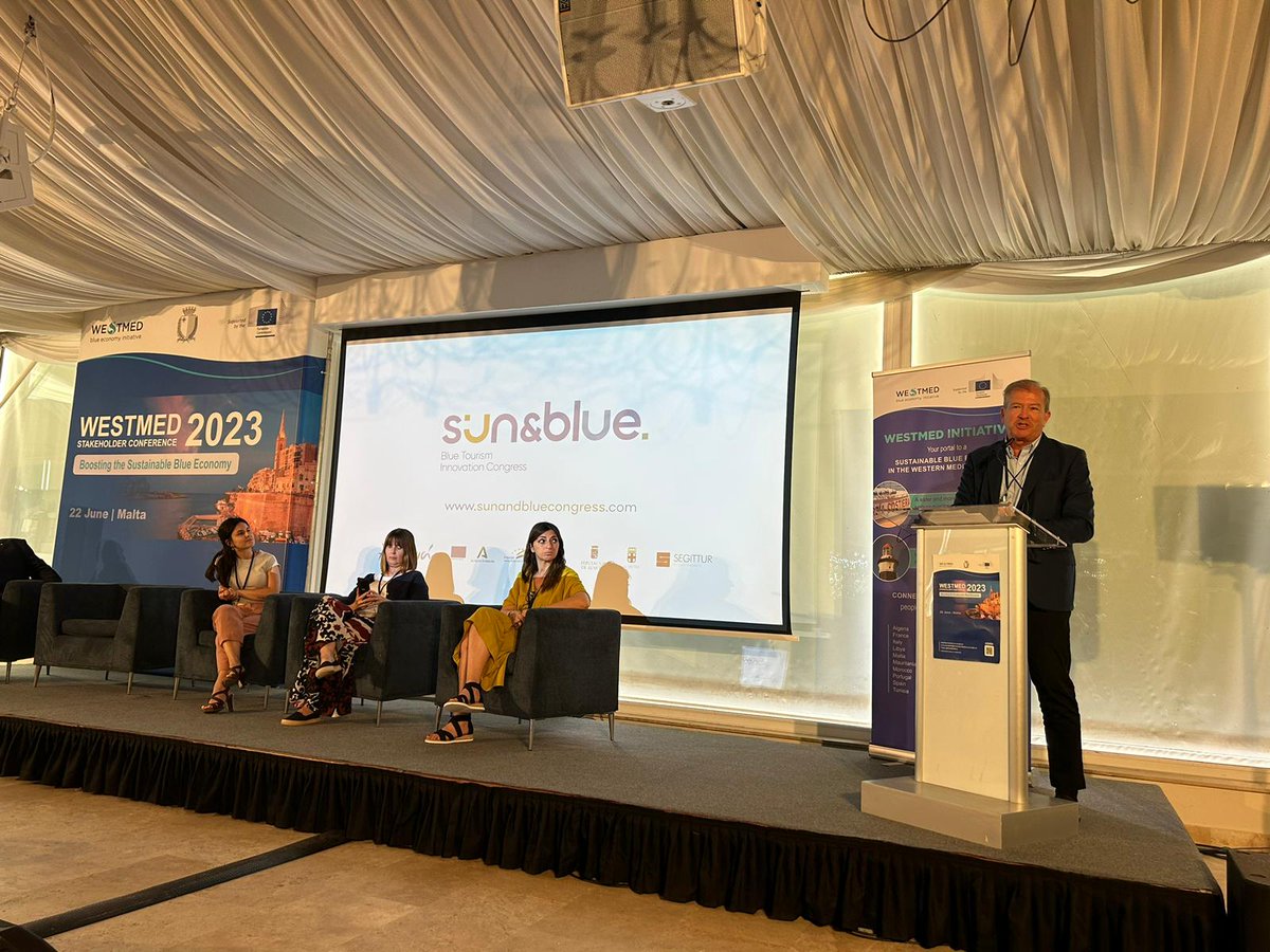 🇪🇸 Hoy estamos en Malta en las jornadas #WestMEDConference @WestMedStrat presentando a #Almería como caso de éxito en #TurismoAzul, de la mano de @Adolfo_Borrero, Senior Advisor de @sunbluecongress con su ponencia ‘El Turismo Azul: innovación, digitalización, emprendimiento y…