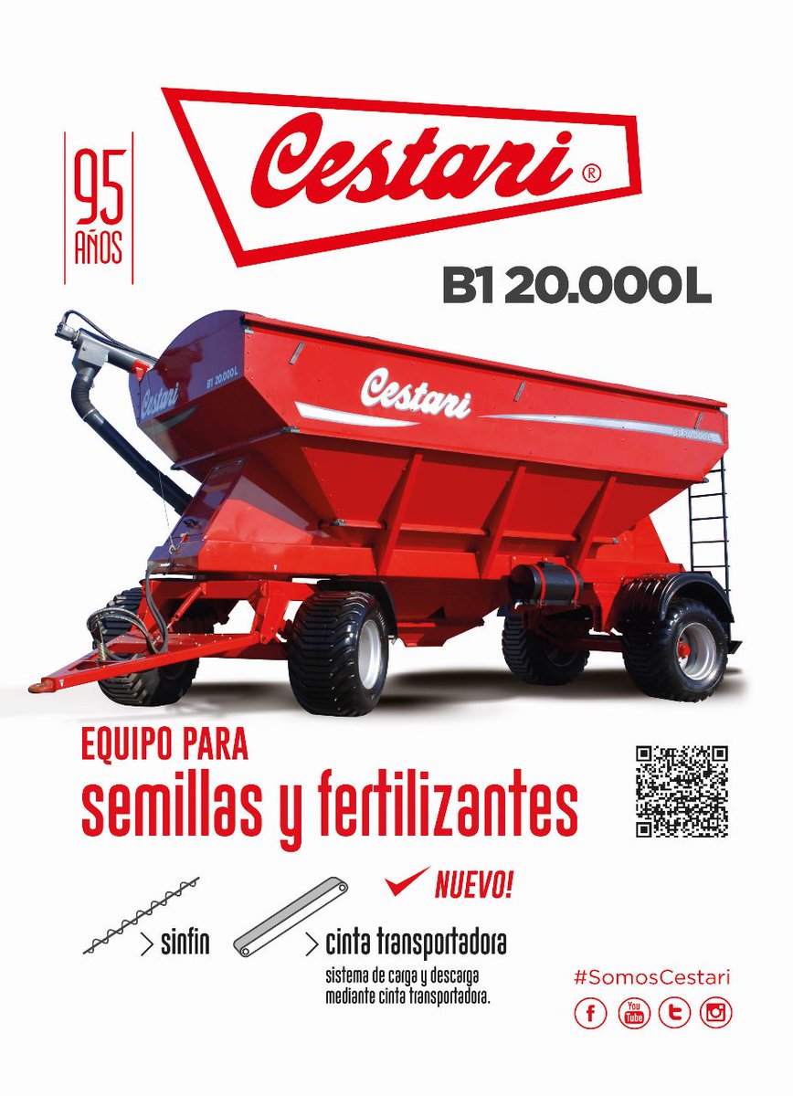 CestariTolvas's tweet image. Nuestra #tolva #Cestari B1 20.000 L. 
Un gran equipo para semillas y fertilizantes.

#SomosCestari
#95añosdeHistoria