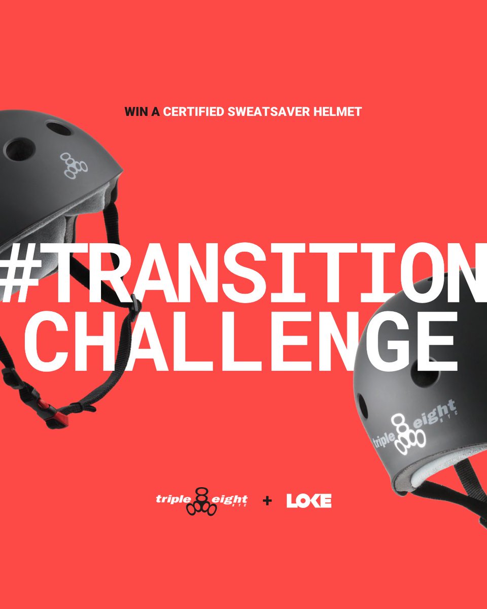Triple Eight's #TransitionChallenge is now open 🛹 Post your skatepark, miniramp & vert clips on Loke app to enter ⛑️ The gnarliest wins a Certified Sweatsaver Helmet thanks to @Triple8NYC.

Get Loke for iOS & Android at getloke.com/app