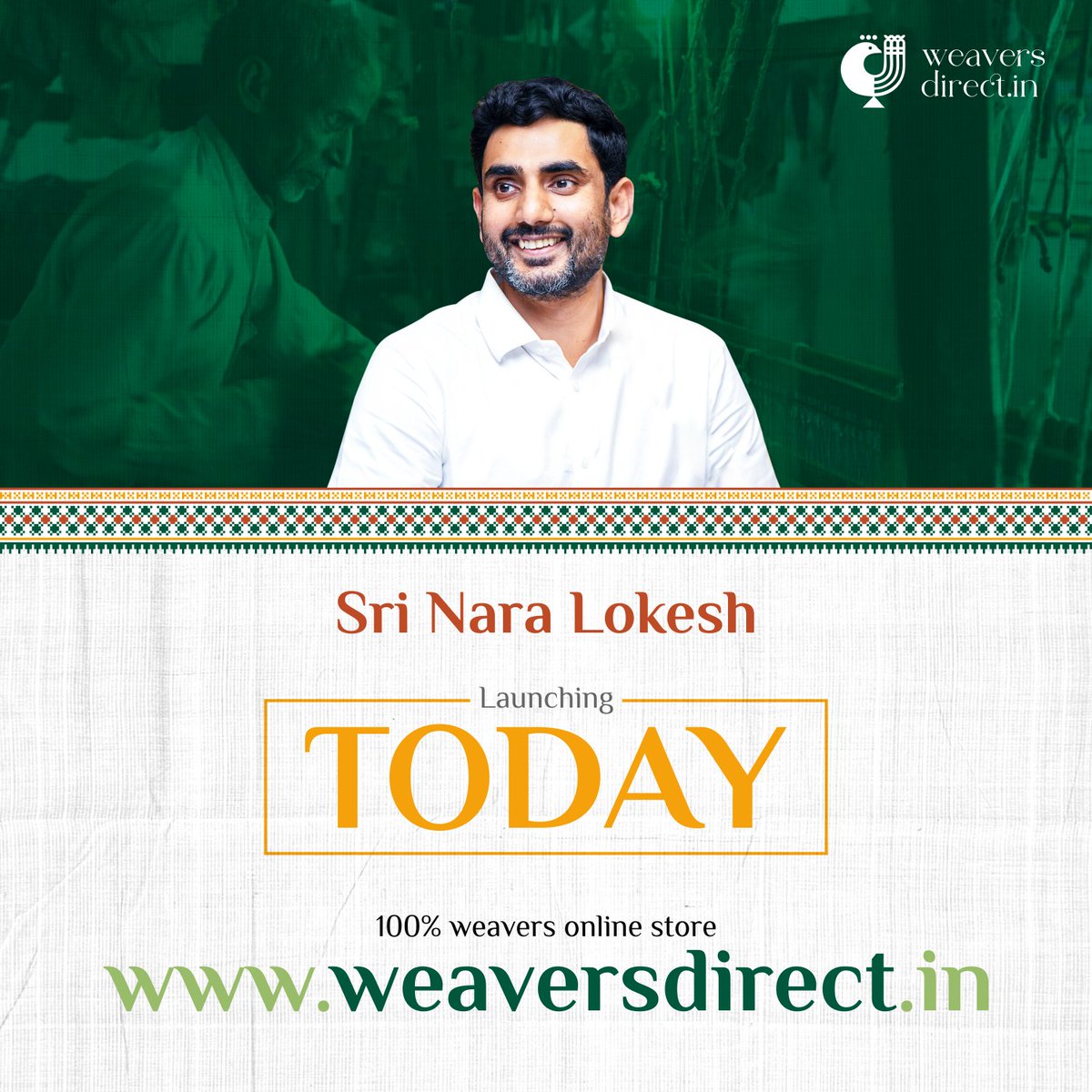 prasadchimka's tweet image. Launching soon in a few hours by @naralokesh garu to transform lives - of both artisans and their families - and ensures the survival of this beautiful art form that makes Andhra Pradesh handlooms renowned worldwide.
#WeaversofAndhraPradesh #SupportWeavers #preserveheritage