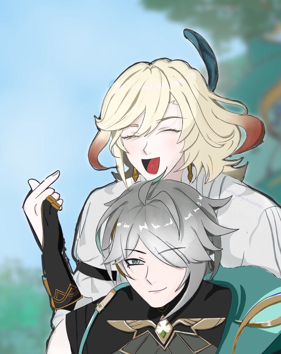 GenkiCreates's tweet photo. Them ❤️ #kavetham #GenshinImpact #Genshinfanart #CLIPSTUDIOPAINT https://t.co/TeTEcRWhUm