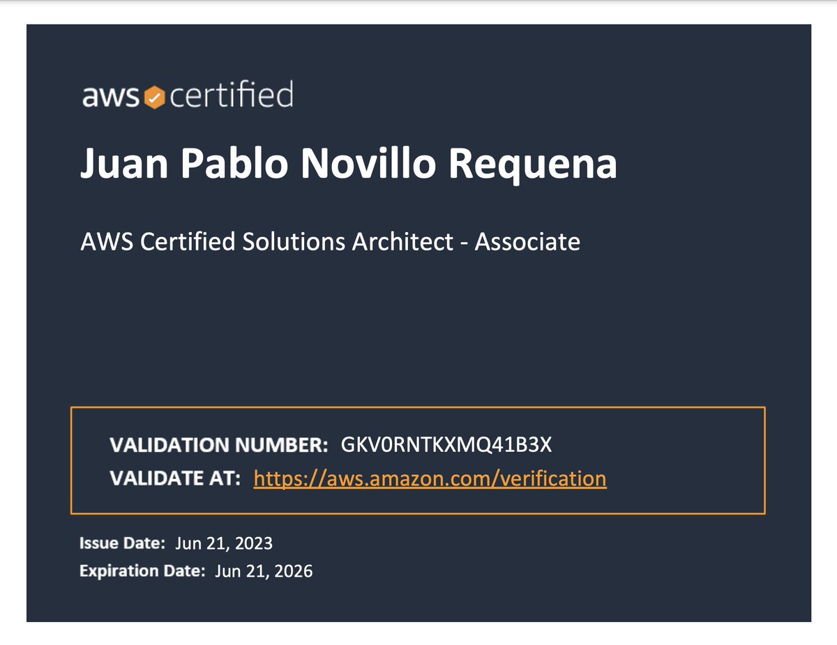 Just got the news that I passed #AWS's Solutions Architect Associate certification. 🎉