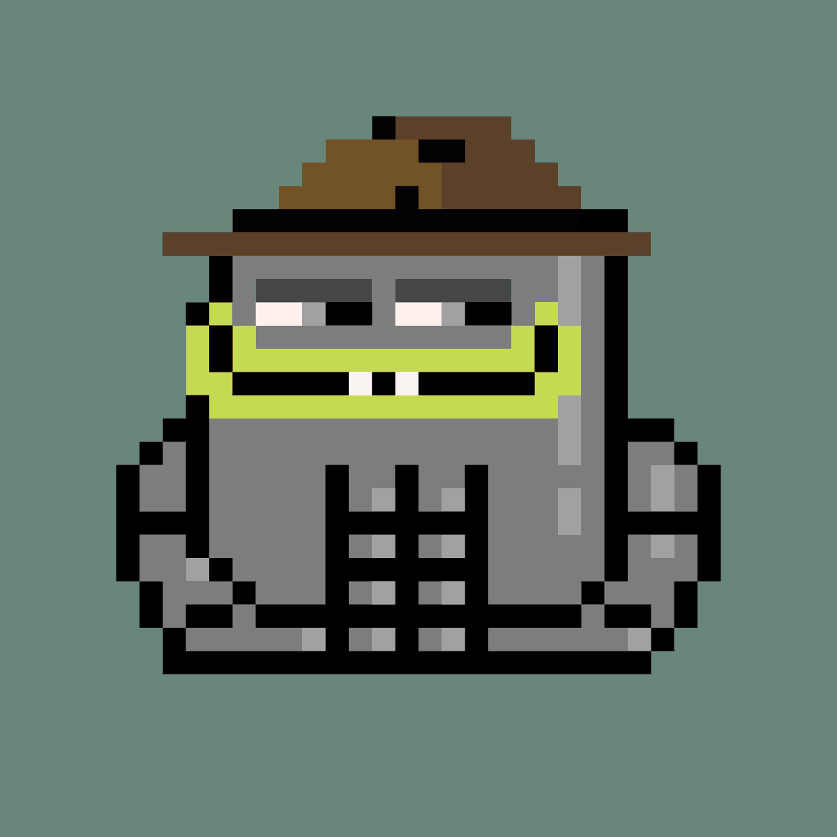 Yesterday I was able to sweep this <a href="/cryptoadzNFT/">CrypToadz 🐸⛓</a>  with hat off the floor. Nice match to my @cryptopunksnfts 
So funny! Thanks to <a href="/IDerech/">Derech</a> for pointing this out to me. I find it remarkable when artists take care of their community like that.