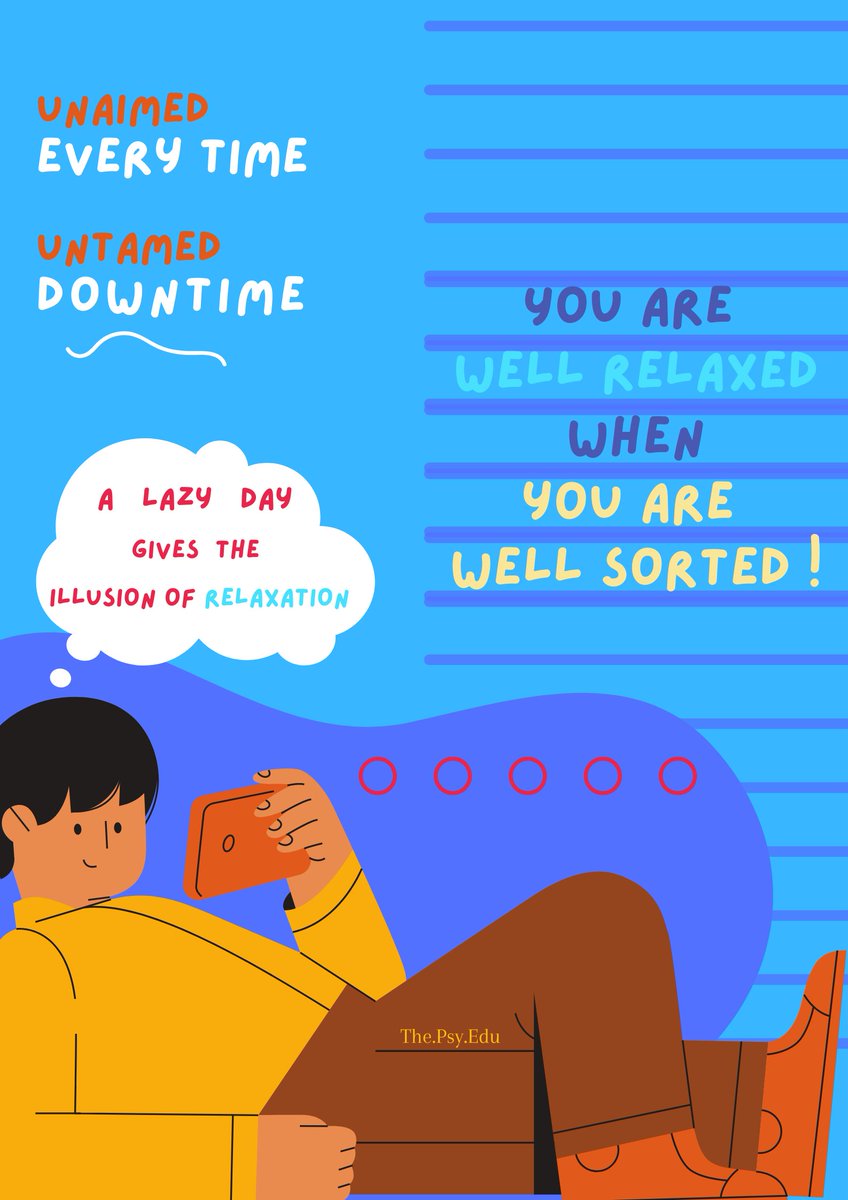 ThePsyEdu's tweet photo. Break the illusion of RELAXATION &amp; be well SORTED
❎🛌📱📺
✅🧮⏳💭
#relaxation #leasuretime #time #wellsorted #wellrelaxed #Wellbeing #everytime #downtime #lazy #lazyday #wecare #ThePsyEdu https://t.co/PFzxgWYvfR