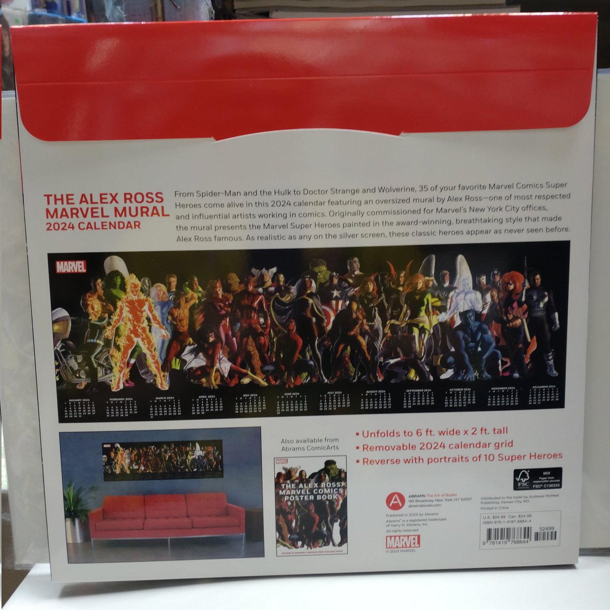 New Arrival! Abrams The Alex Ross Marvel Mural 2024 Calendar Price: HK$248.00/pc #toyshop #clarkscomicshk #toy #actionfigures #graphicnovel #CGC #statue #magazine #TShirt #book #tradingcard #poster #玩具店 #海報 #陶瓷公仔 #畫集 #雜誌 #美國漫畫 #T恤 #人偶 #遊戲卡