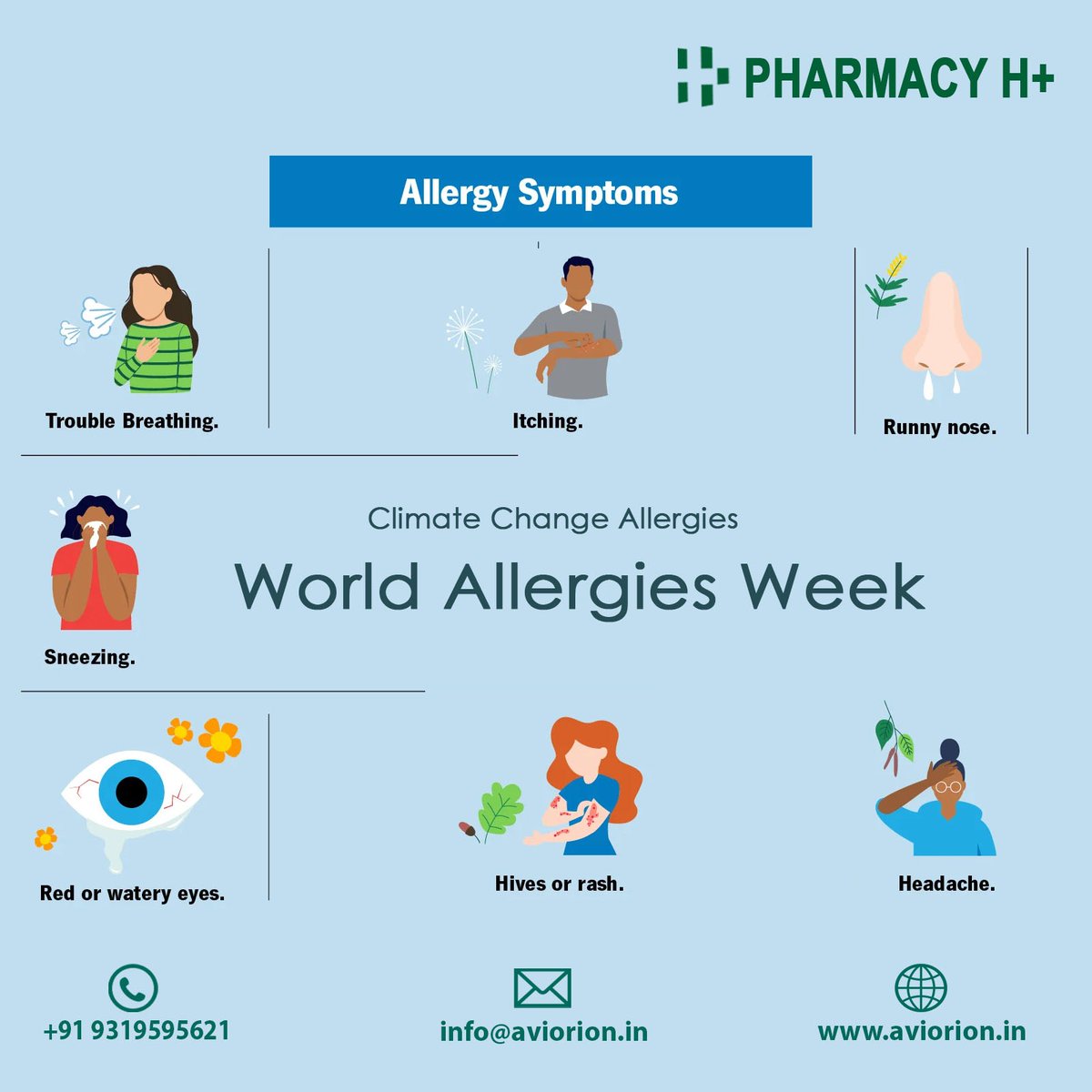 Sometimes what we think is a disease turns out to be an allergy. World Allergy Awareness Week!
#aviorion #aviorionpvtltd #pharmacyhplus #allergyawarenessweek #worldallergyweek #allergies #wellness #allergyseason #health #allergy #allergyaware