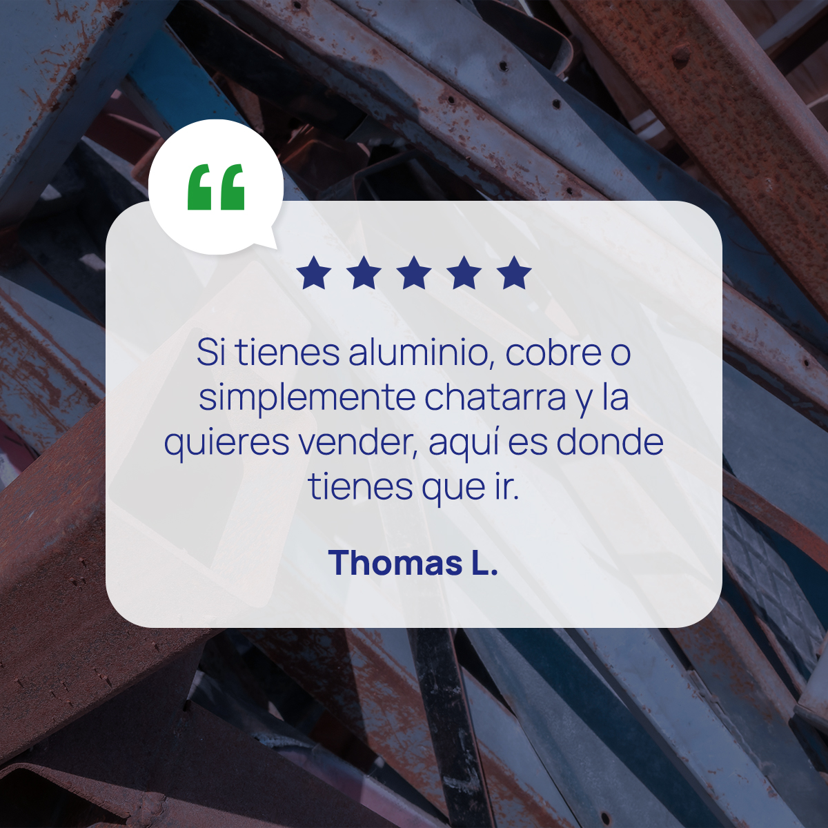 Clientes satisfechos

El motor que nos motiva a crecer día tras día. Sin ellos, nuestro trabajo no tendría sentido. Gracias Thomas por valorar nuestro esfuerzo y confiar en nosotros🙌. 

#ReciclajesOlmedo #ClientesSatisfechos #Reciclaje #VentaYCompraChatarra #VentaYCompraMetales