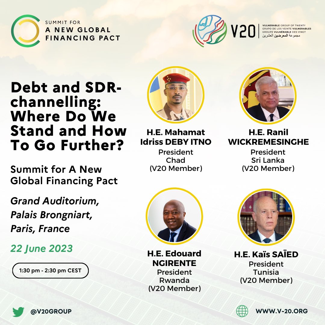V20 Finance Ministers (@v20group) on Twitter photo 4 V20 / <a href="/TheCVF/">Climate Vulnerable Forum</a> heads of state are on the ongoing roundtable on debt and SDRs here at the Paris Summit for a #NewGlobalFinancingPact npfm23.site.calypso-event.net/en/virtual/pre… 4 V20 / <a href="/TheCVF/">Climate Vulnerable Forum</a> heads of state are on the ongoing roundtable on debt and SDRs here at the Paris Summit for a #NewGlobalFinancingPact npfm23.site.calypso-event.net/en/virtual/pre…