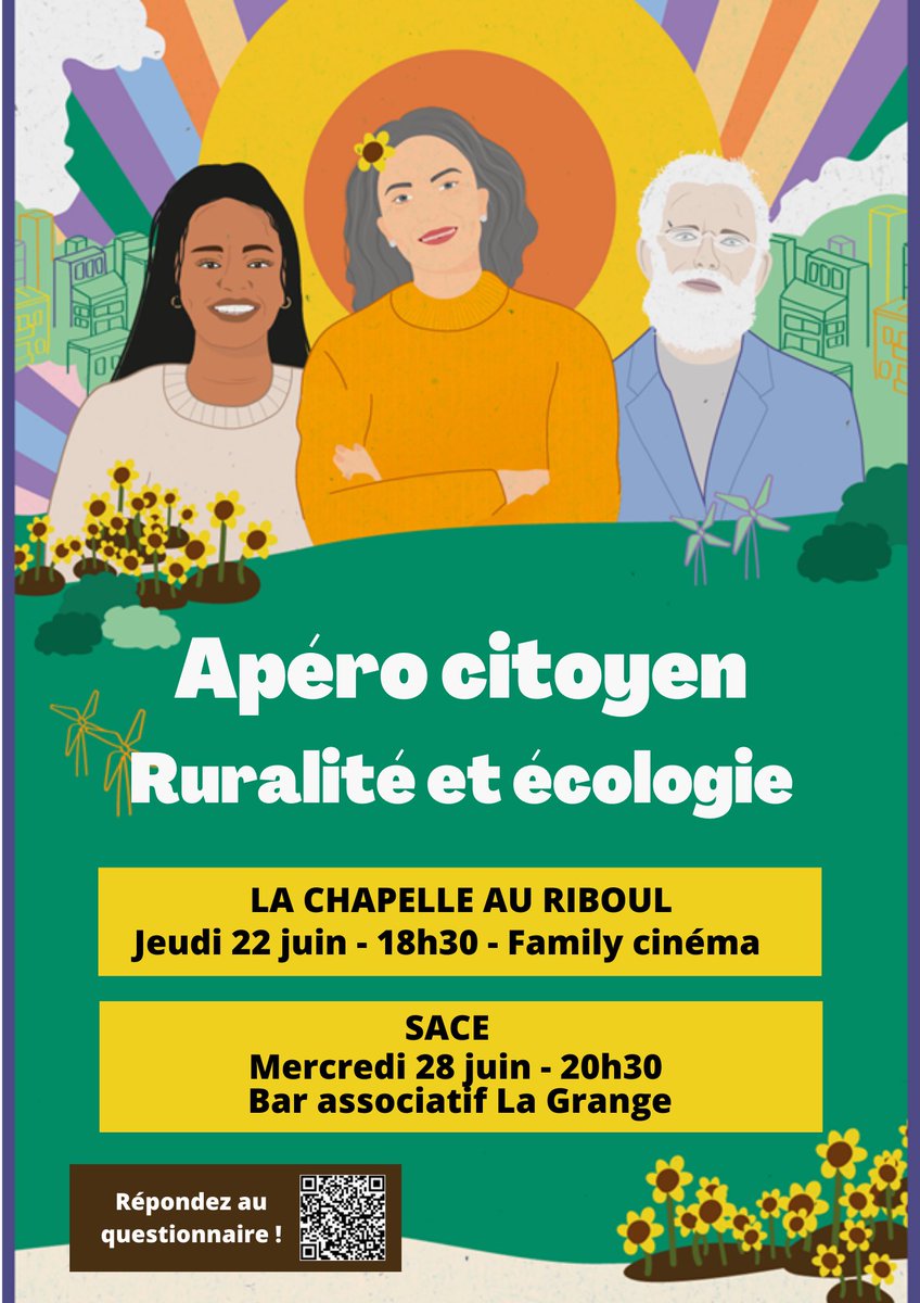 CompagnieOh's tweet image. Ce soir au Family cinéma ( La Chapelle-au-Riboul) à 18h30 le débat et la réflexion sur le thème de l’écologie et la ruralité s’invite au village pour un moment d’échange d’idées.