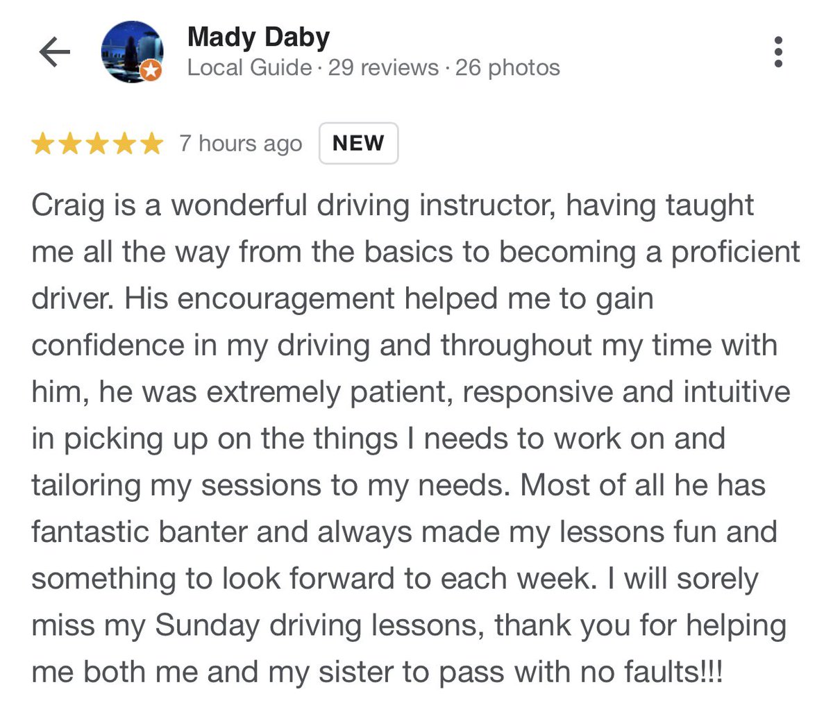 A nice review from a recent test pass. ☺️ #pinner #ealing #hanwell #northolt #ruislip #drivingtestpassed #drivingtest #drivingtestsuccess #drivingtestpass #drivinglessons