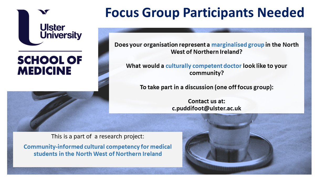 Calling community organisations in the Northwest of Northern Ireland. Have your say on the training of new doctors in Derry-Londonderry. Check the details and contact us to participate.