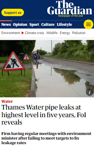 SOS Whitstable (@soswhitstable) on Twitter photo Yesterday <a href="/thameswater/">Thames Water 💧</a> told their customers how they should save water 🚿
Today <a href="/guardianeco/">Guardian Environment</a> exposed how <a href="/thameswater/">Thames Water 💧</a> are leaking water at their highest level in five years 😲
Shifting responsibility away from themselves and onto their customers. This is gaslighting. Yesterday <a href="/thameswater/">Thames Water 💧</a> told their customers how they should save water 🚿
Today <a href="/guardianeco/">Guardian Environment</a> exposed how <a href="/thameswater/">Thames Water 💧</a> are leaking water at their highest level in five years 😲
Shifting responsibility away from themselves and onto their customers. This is gaslighting.