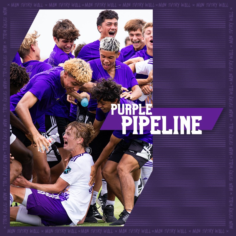 OCSCAcademy's tweet photo. The U17s are soaring into their third MLS Next Playoff semifinal in a row and more on the Purple Pipeline 👀