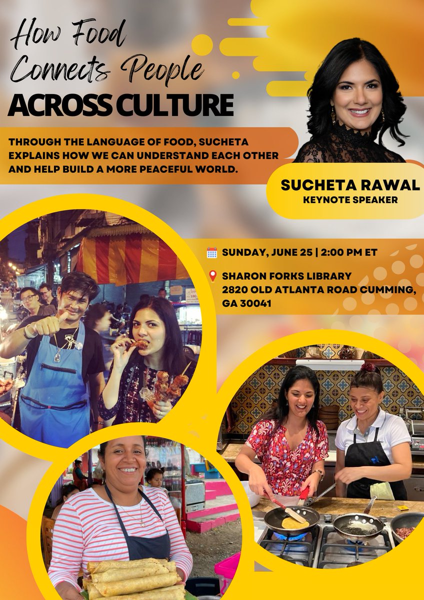 GoEatGive's tweet photo. For Sucheta, food is not just about satisfying hunger; it is about experiencing new flavors, learning about different cultures, and connecting with people. Mark your calendars and save the date! For more information and to RSVP, click the link below: https://t.co/yeWYFYSXPv https://t.co/IzhXVk68Zs