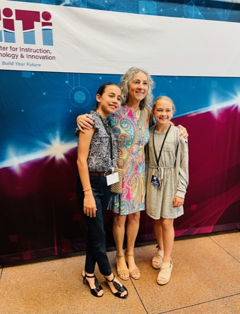 Emilia and Lia celebrating with Mrs. Bieber at the Art Gala! #WeAreCortland #TigerPride