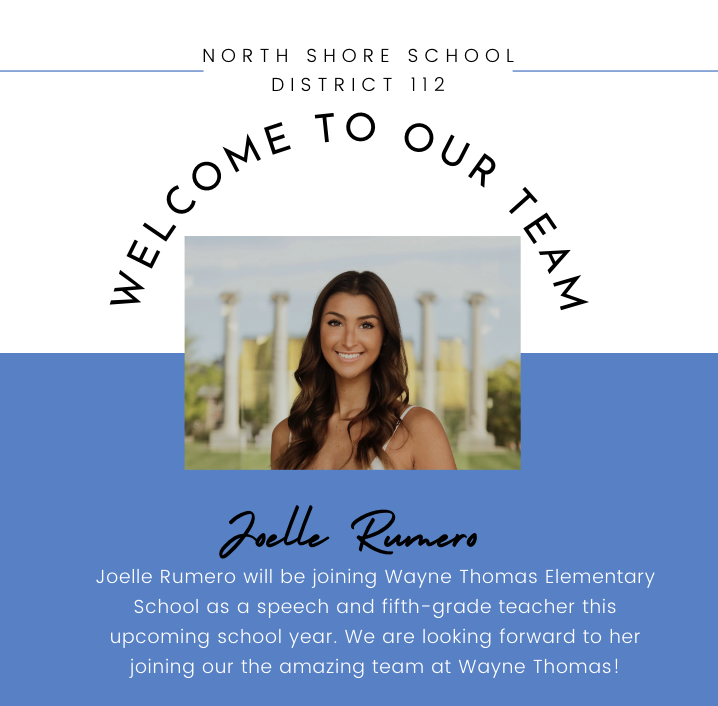 We continue to add high quality teammates to our incredible @NSSD112 staff. Excited that Joelle Rumero is joining the 5th grade team at @WayneThomasscho. Outstanding selection season in our organization! #112leads