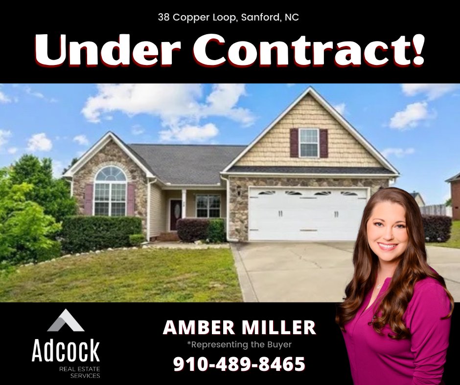 AdcockRealty's tweet photo. Under Contract in The Summit! 🏘️
#askamber #adcockrealty #househunting #buyersagent #sanfordnc https://t.co/IPVq64kTl6