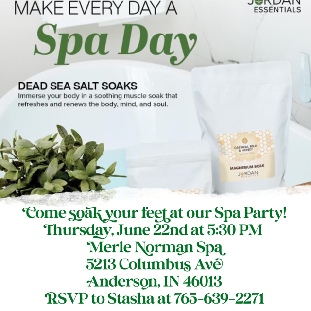 MNofAnderson's tweet photo. Come soak your feet June 22nd at 6:30 PM at Merle Norman Spa in Anderson, while we introduce you to the new bath and body products we are selling from Jordan Essentials! Call 765-642-2021 to RSVP!  https://t.co/oxtYXhE86B
https://t.co/aQ2SaGNzFC https://t.co/jlJxvmyhpV