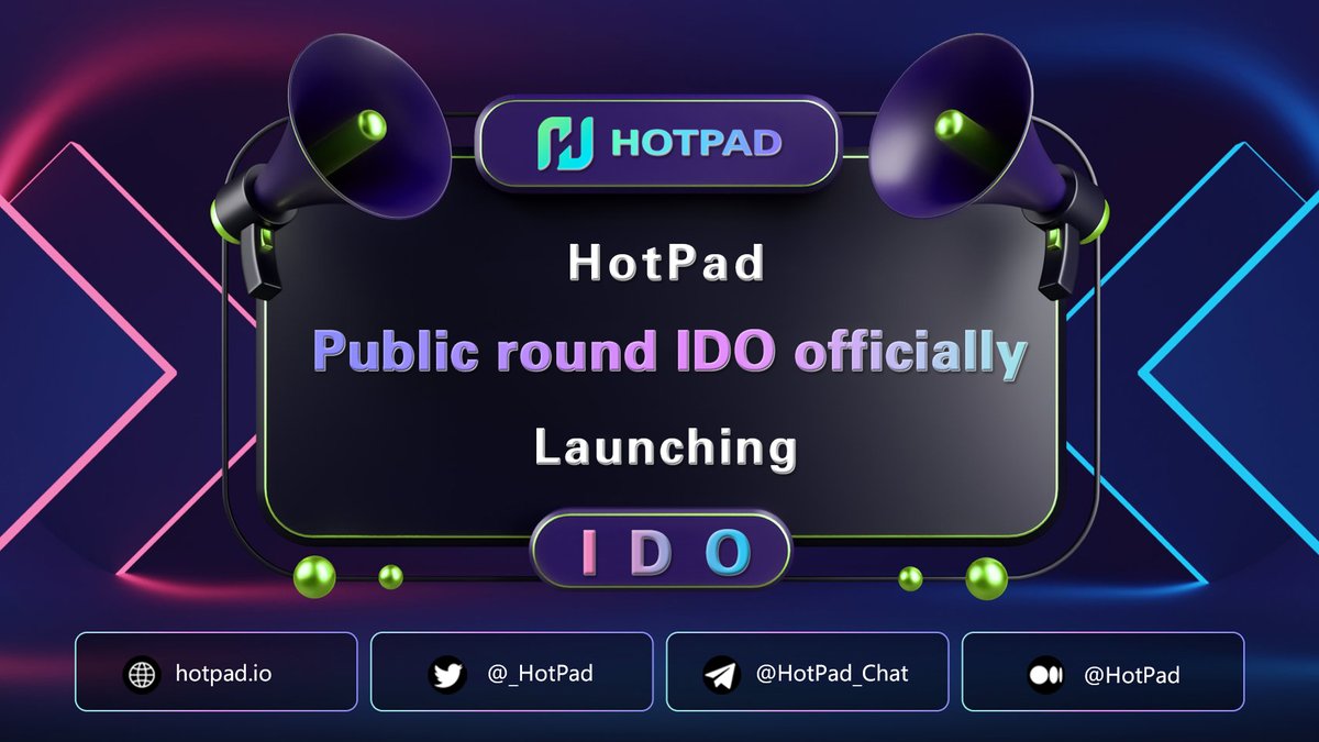 _Hotpad's tweet image. 🎉🎉#HotPad is excited to announce that the Public round IDO for $HTD is about to begin!

⏰Public round:June 22nd 12:00 AM - June 23rd 12:00 AM.(UTC+8) 

🔗Official link:  hotpad.io #HTDIDO
#Launchpad #DeFi #Web3 #blockchain $HTDIDO