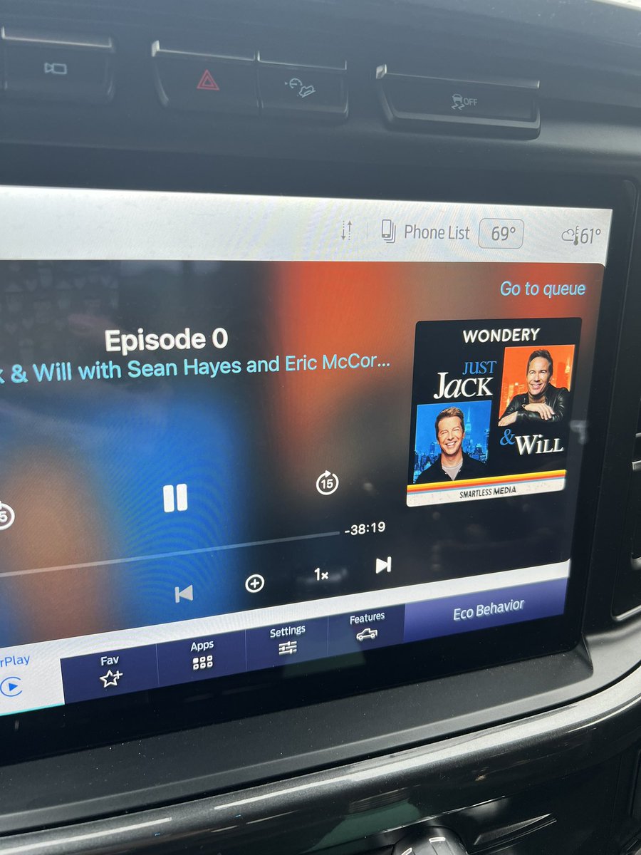 I’m so happy the day of my road trip I get to listen to Just Jack and Will @SeanHayes 💙💙💙