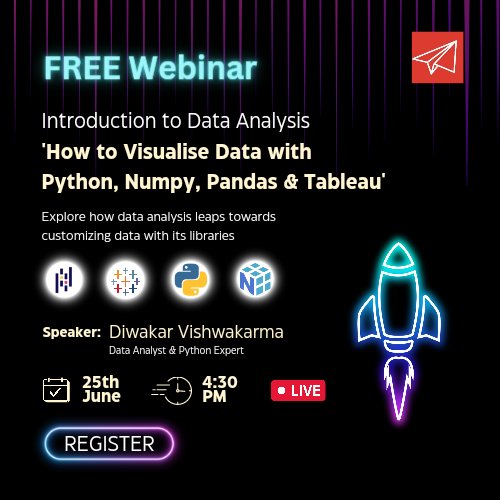 Join our Free Webinar on 25th June, 4:30 PM LIVE for the 'Introduction to Data Analysis'. You'll learn about the latest techniques, connect with data enthusiast, and get inspired to become a data analyst. Register now! bootcamp.lejhro.com/webinar