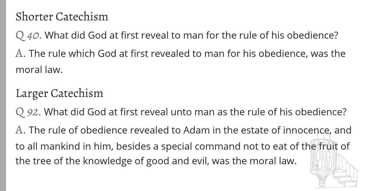 What did God at first reveal to man for the rule of his obedience? reformedconfessions.com/westminster-da…