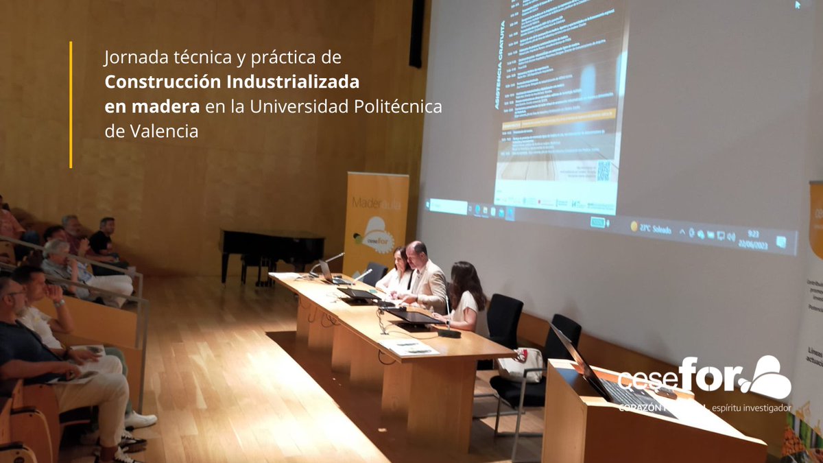 FCesefor's tweet image. Nos encontramos en @UPV desarrollando la Jornada técnica y práctica de Construcción industrializada en madera. 
@CMaderamen @COACV @Fundacion_IVE @maderaula 
#ConstruccionEficiente #ConstrucciónIndustrializada #ConstruccionConMadera #formacion #entramadoligero
