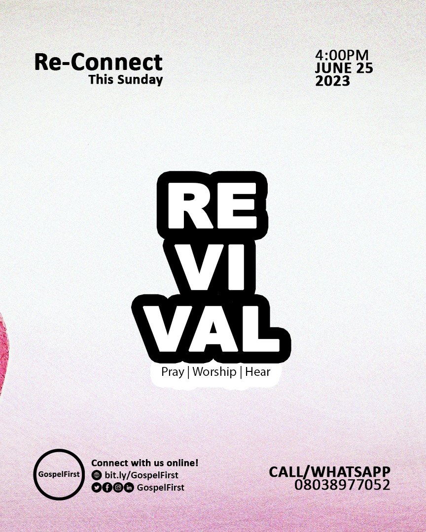 #ReConnect This Sunday!
#Revival #Sunday