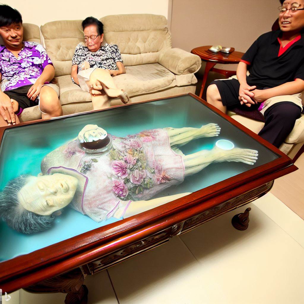 @itswpceo @PicturesFoIder I used exactly the text from the post 'This family encased their deceased
grandmother in resin and use her as a
coffee table.'