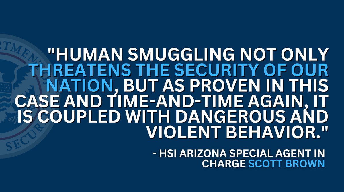 Two Mexican nationals were sentenced to prison for their involvement in #humansmuggling, hostage taking and being felons in possession of a firearm following an investigation by @HSIArizona and local #lawenforcement: xsm.link/eeke37