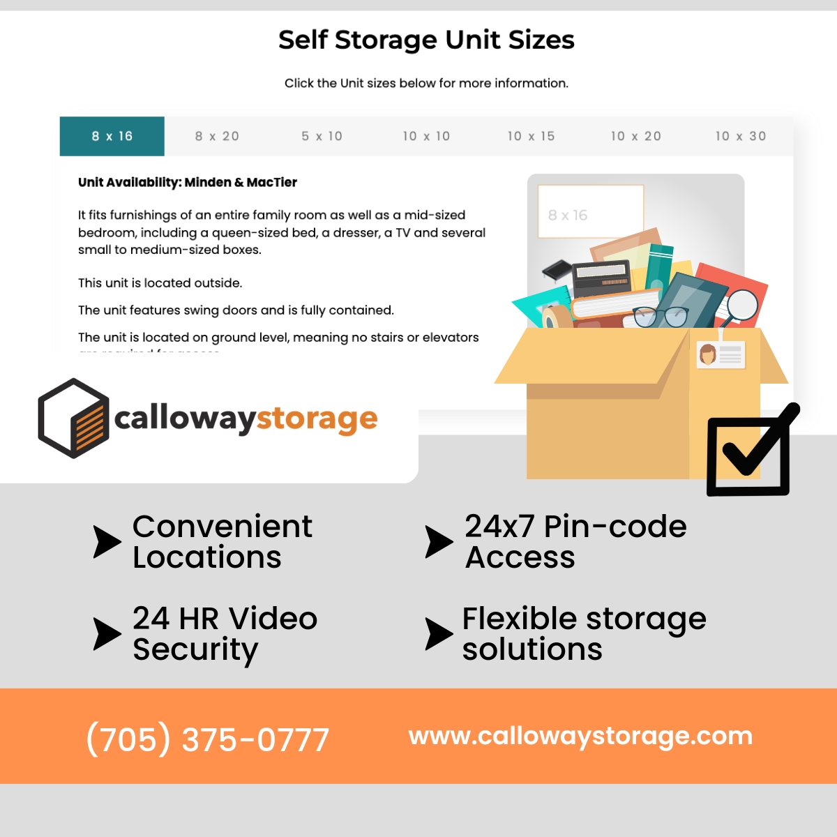 StorageCalloway's tweet photo. Wondering what size of storage unit you need? Visit our website and click on the square foot TAB to see what each unit will hold. 📏🏠

Storage Unit Size Guide ▶️ https://t.co/yBijVwnvWw

#selfstorage #portablestorage #Gravenhurst #Minden #MacTier #Muskoka #Haliburton https://t.co/d6zvU6gm5e