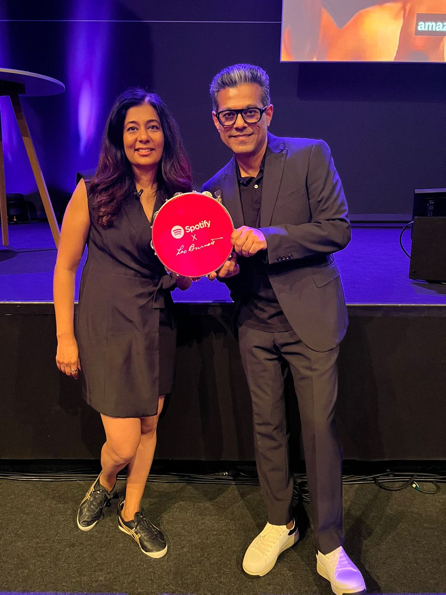 A peak into @dheeraj_sinha CEO Leo Burnett - South Asia and @Neha_Ahuja09 Head of Marketing Spotify India's session at @Cannes_Lions today where they talked about how they flipped the marketing rule book to establish Spotify as the No. 1 music destination in India. #CannesLions70