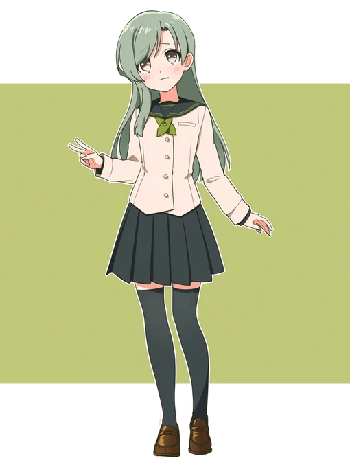 #あなたのみどり色の作品を見せてください みどりのセーラー服。
