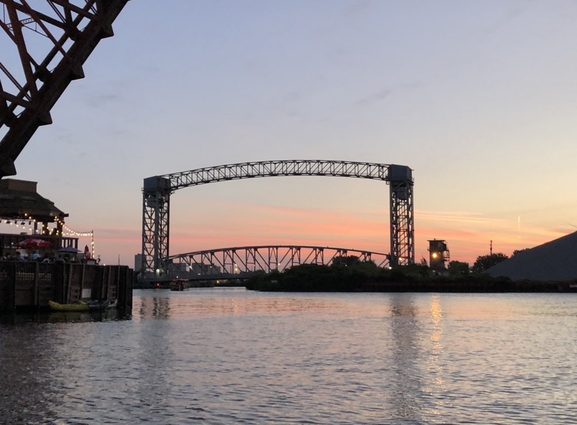 chrisronayne's tweet photo. Happy River Day #CLE 

54 years ago today the #CuyahogaRiver last burned. Today, our American Heritage River has returned. 
♥️ #CuyahogaRiver https://t.co/Sva2CN3eiN