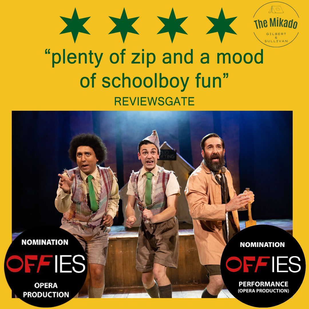 allmaleGandS's tweet photo. There are 2 chances to see Sasha Regan's joyous all male #TheMikado today @WiltonMusicHall at 2:30pm or 7:30pm.  Must end in London next Saturday before touring. Don't miss out!⛺️
🎟️https://t.co/pTwO2Dcwli
#operetta #opera #musicals #londonmusicals #GilbertandSullivan #lightopera https://t.co/D8wQLcgdOK