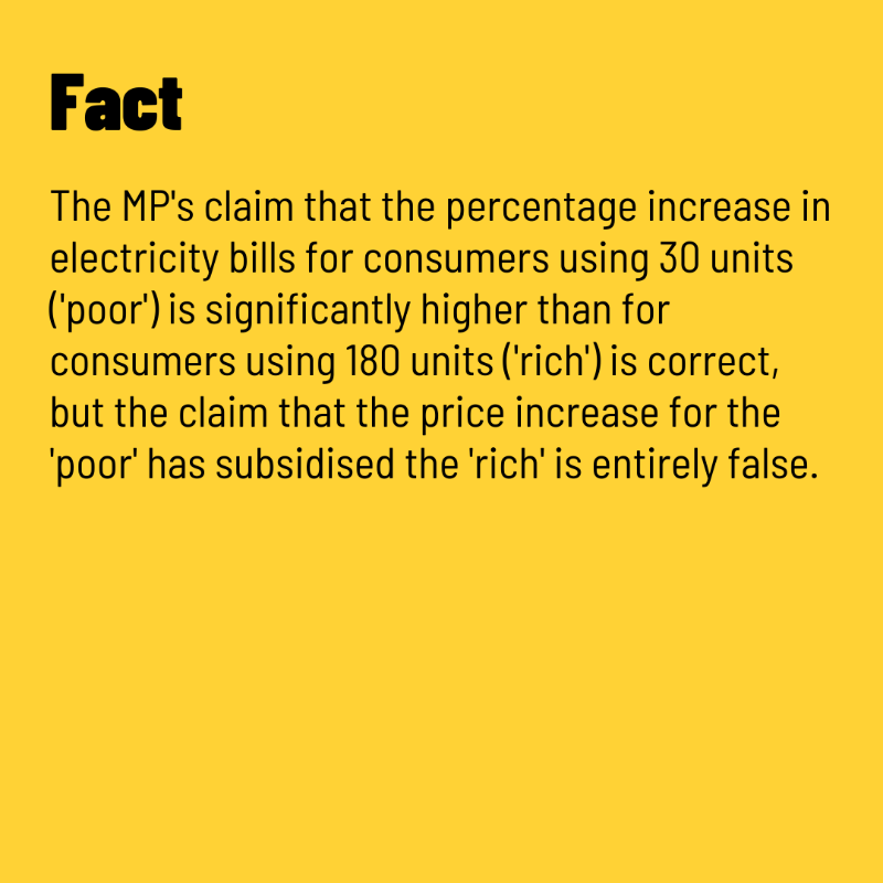 factchecklka's tweet photo. MP Gammanpila claims that the ‘rich’ received a subsidy on electricity bills at the expense of the ‘poor’ following a recent tariff hike.⚡💡
Is this claim accurate?
Swipe ⏪ to find out.
📚 Read the full fact-check at: https://t.co/k3Z4rPZUrJ
#FactCheckLK