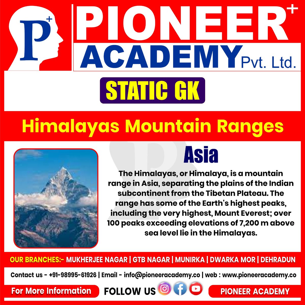 Current Affairs News (Static GK)
#pioneeracademy #mountainpeak #currentaffairs #staticgk #knowledge