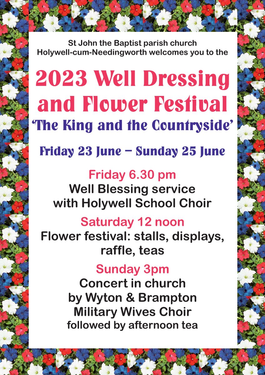 Why not enjoy a Friday night out with a difference, by attending the annual well-blessing service at Holywell-cum-Needingwoth this weekend. Find out more here: meridianbenefice.org.uk/well-dressing.…