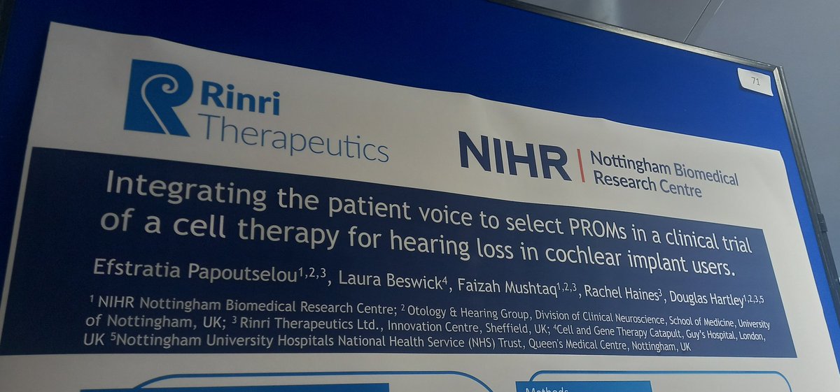 RinriTx's tweet image. We have been taking the summer conference season by storm! Today our PPI manager @tia_DLDspot is presenting our PROM selection work in collaboration with the @NottmBRC and the @CGTCatapult at the #UKPROM meeting at the @sheffielduni