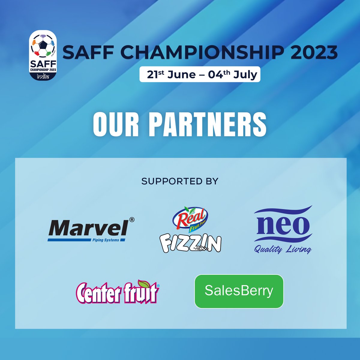KantipurTVHD's tweet photo. Thank you for being a part of SAFF Championship 2023 with Kantipur TV HD.
#Lifebuoy #Hondagrazia #UNIGLOBE #SuryaJyotiLifeInsurance #benconepal #marvelpipes #RealFruitPowerNepal #neoqualityliving #CenterFruit #salesberry #bhakundonepal #SAFFChampionship2023 #SAFF2023 #SAFF https://t.co/Gocl70Cbp8