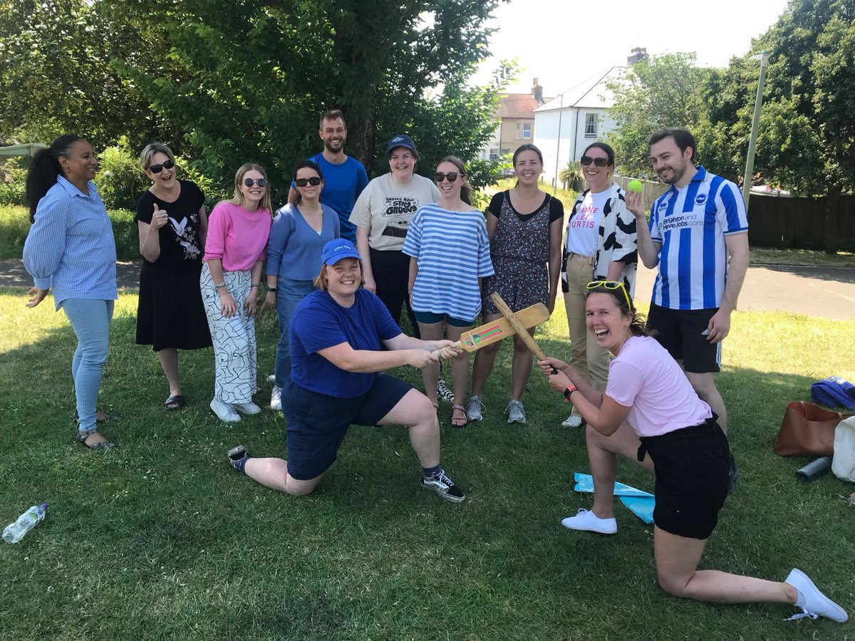 We had a brilliant time at our monthly staff wellbeing activity last week! 🏏

Everyone got stuck into a game of rounders in the sunshine at Vale Park 🌞

Being outdoors &amp; working together as a team was a hit!

#team #wellbeing #charity #brighton